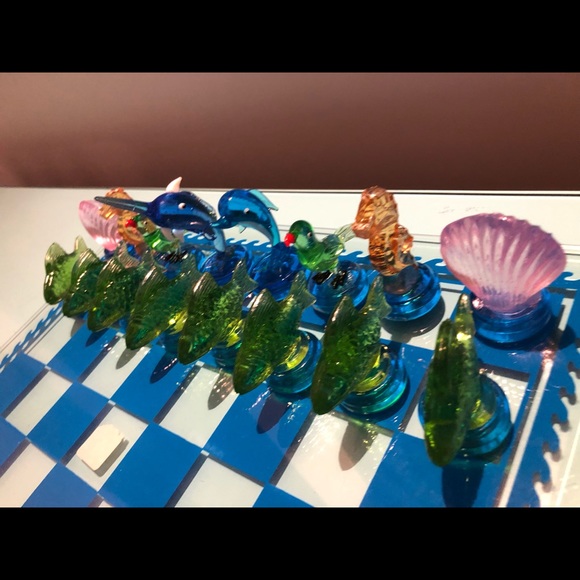 Crystal Chess/Checkers “TROPICS” - Picture 4 of 5